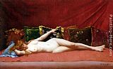 Edmond Grandjean Canvas Paintings - Femme nue allongee